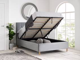 Land Of Beds Tempo Grey Fabric King Size Ottoman Bed2