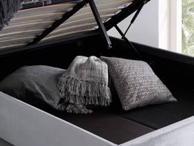 Land Of Beds Tempo Grey Fabric King Size Ottoman Bed5