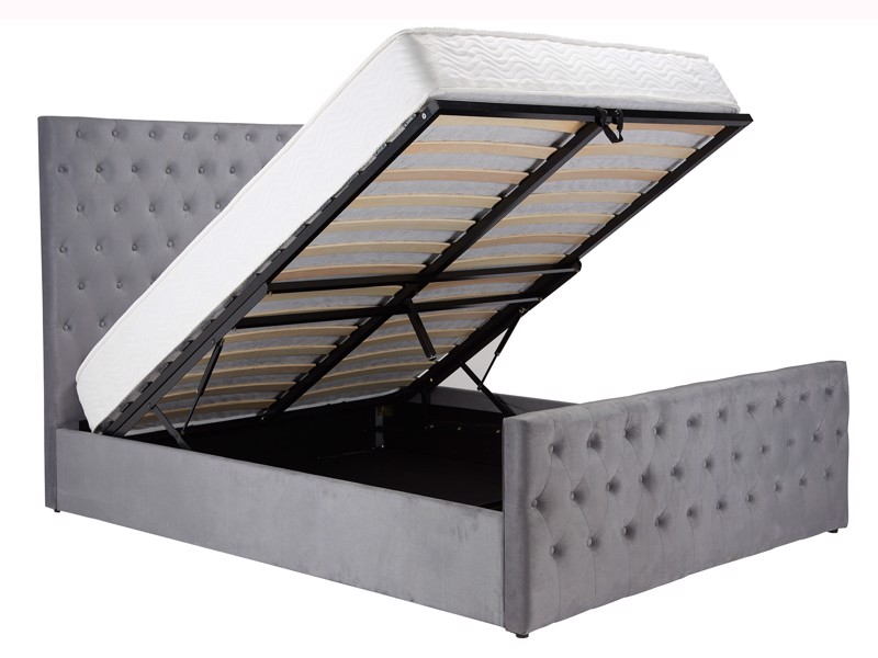 Land Of Beds Waltz Grey Fabric Ottoman Bed8