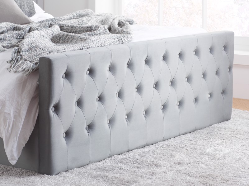 Land Of Beds Waltz Grey Fabric Super King Size Ottoman Bed4