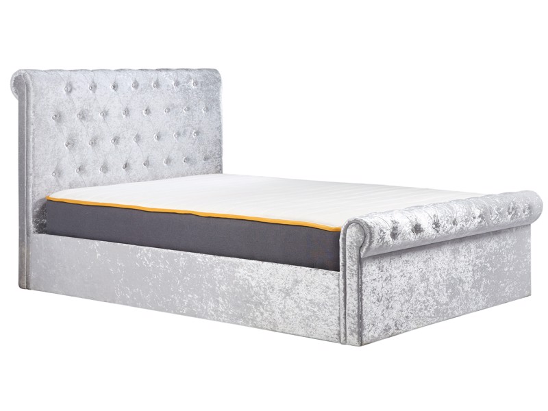 Land Of Beds Rhapsody Silver Grey Fabric Ottoman Bed7