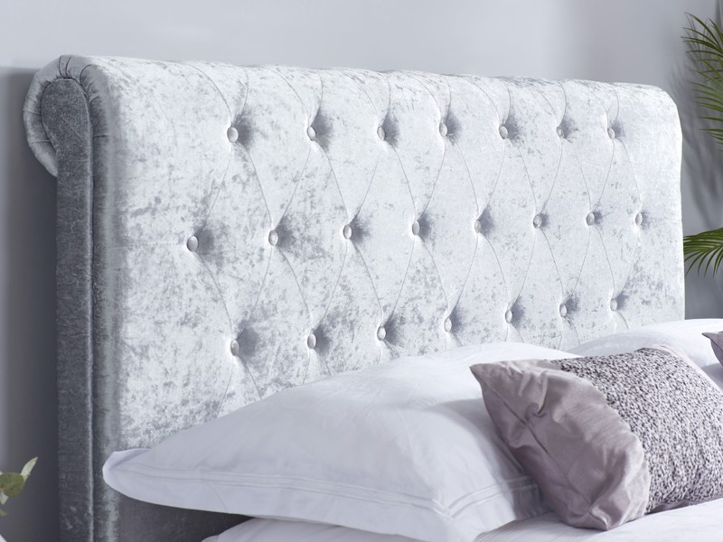 Land Of Beds Rhapsody Silver Grey Fabric Ottoman Bed4