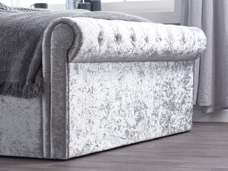 Land Of Beds Rhapsody Silver Grey Fabric Ottoman Bed5