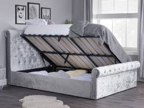 Land Of Beds Rhapsody Silver Grey Fabric Ottoman Bed2