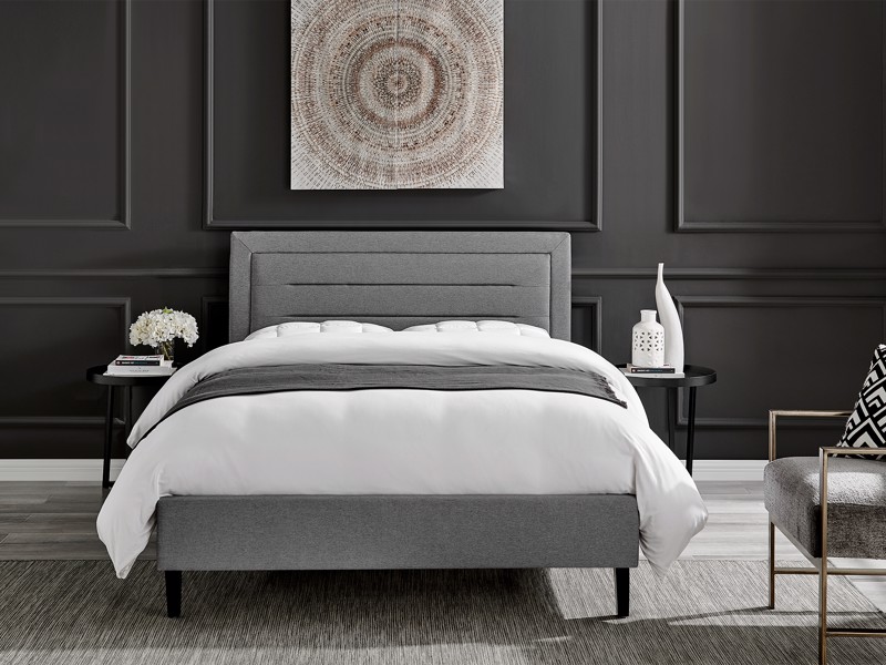 Land Of Beds Danbury Grey Fabric Bed Frame3