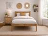 Land Of Beds Chia Pine Finish Wooden Small Double Bed Frame2