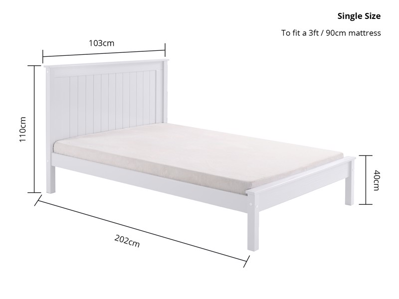 Land Of Beds Caraway White Low Footend Wooden King Size Bed Frame5