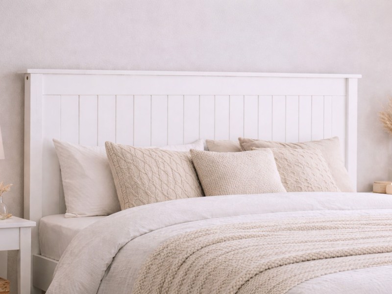 Land Of Beds Caraway White High Footend Wooden Bed Frame3