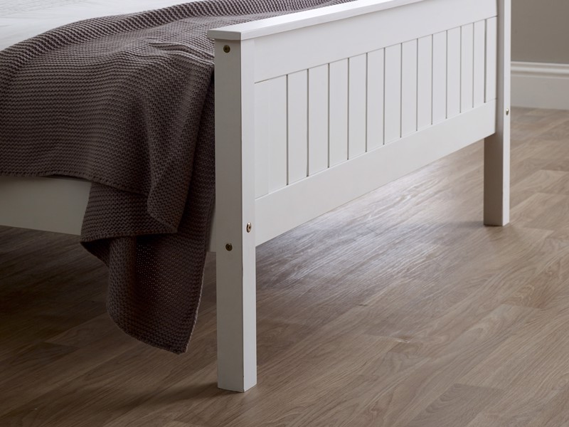 Land Of Beds Caraway White High Footend Wooden Small Double Bed Frame4