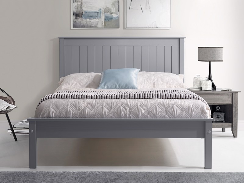 Land Of Beds Caraway Grey Low Footend Wooden Bed Frame3