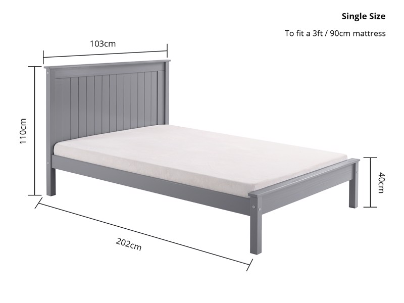Land Of Beds Caraway Grey Low Footend Wooden Bed Frame5