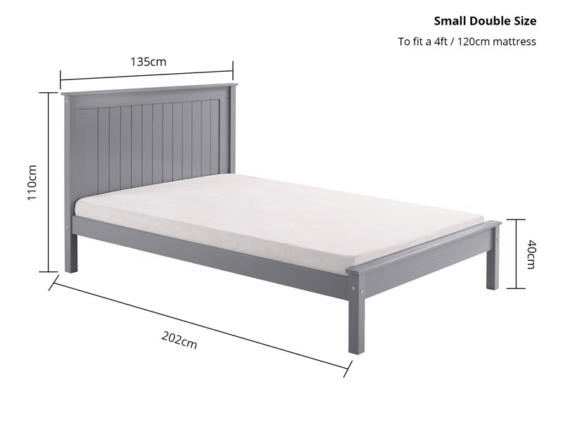 Land Of Beds Caraway Grey Low Footend Wooden Bed Frame6