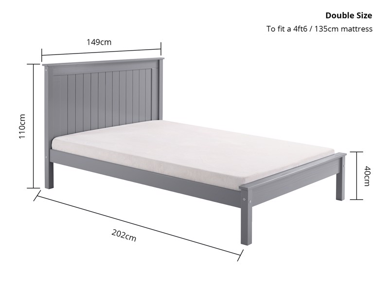 Land Of Beds Caraway Grey Low Footend Wooden Bed Frame7