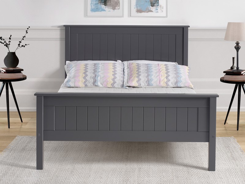 Land Of Beds Caraway Dark Grey High Footend Wooden Bed Frame3