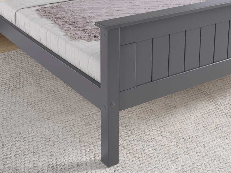 Land Of Beds Caraway Dark Grey High Footend Wooden Bed Frame4