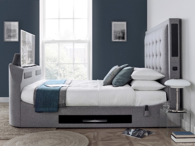 Land Of Beds Wilson Marbella Grey Fabric TV Bed1