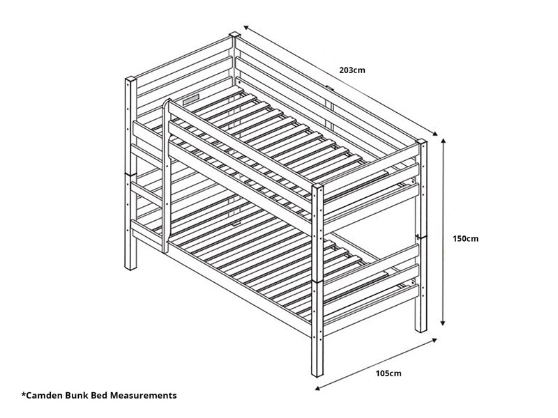 Land Of Beds Carnaby Dark Grey Wooden Bunk Bed4