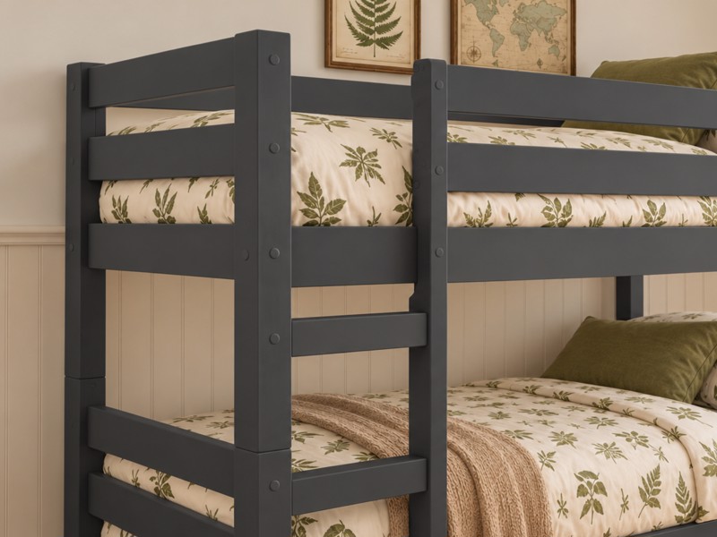 Land Of Beds Carnaby Dark Grey Wooden Bunk Bed2