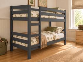 Land Of Beds Carnaby Dark Grey Wooden Bunk Bed1