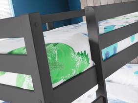 Land Of Beds Carnaby Dark Grey Wooden Bunk Bed3