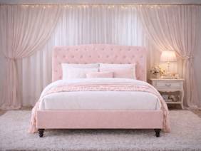 Land Of Beds Bridgerton Pink Fabric Bed Frame2