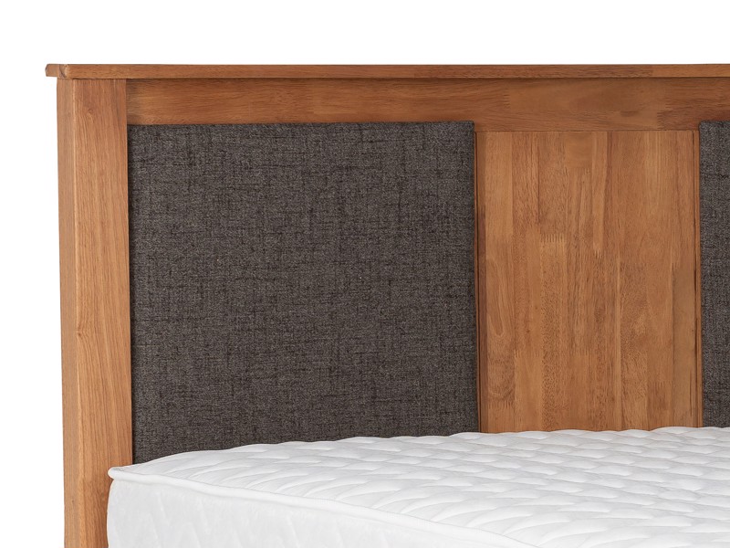 Land Of Beds Kara Oak Finish Wooden Double Bed Frame3