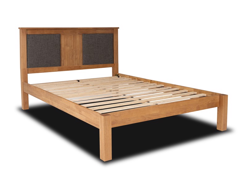Land Of Beds Kara Oak Finish Wooden Double Bed Frame4
