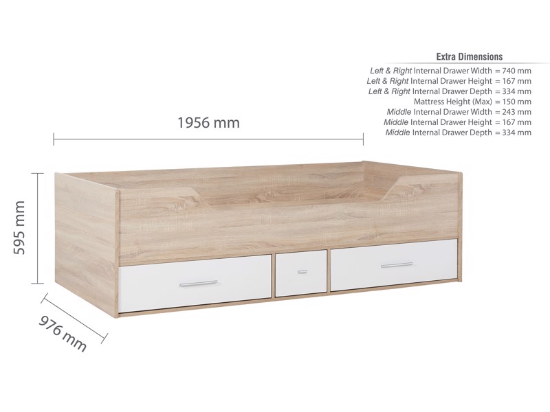Land Of Beds Dreamer Oak Finish Wooden Kids Bed7
