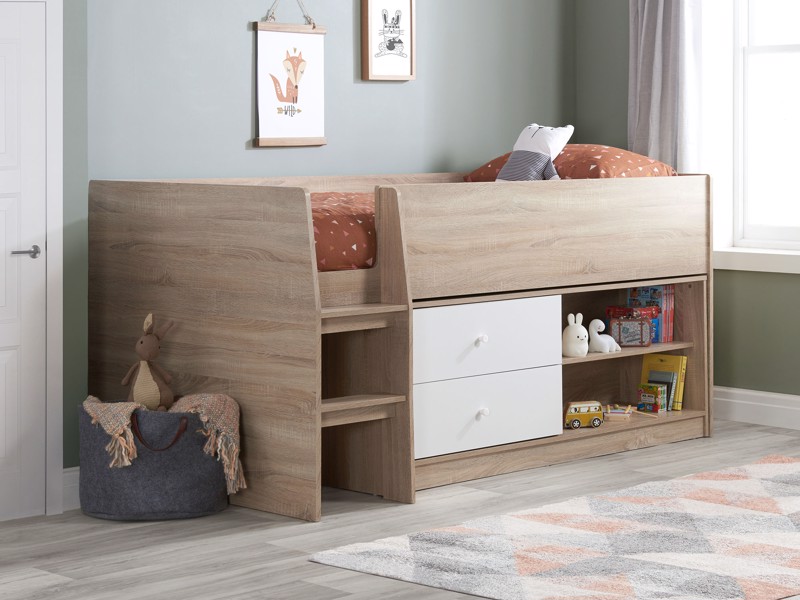 Land Of Beds Imagine Oak Finish Wooden Single Childrens Bed1