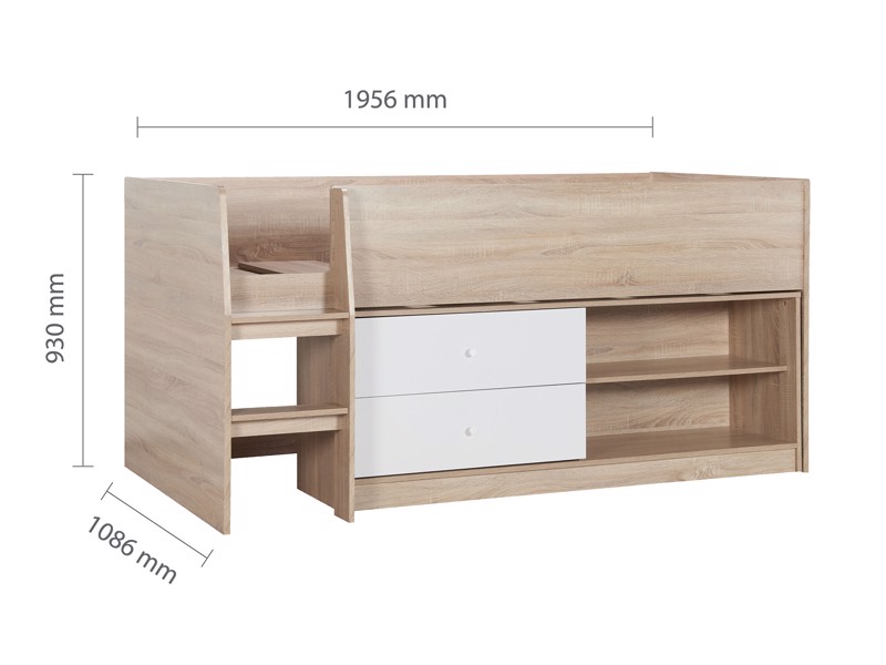 Land Of Beds Imagine Oak Finish Wooden Single Childrens Bed8