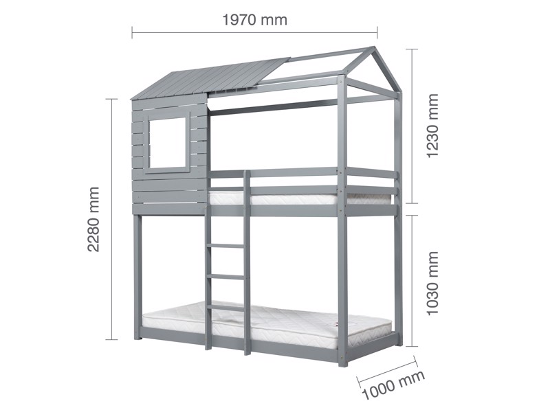 Land Of Beds Explorer Grey Wooden Bunk Bed11