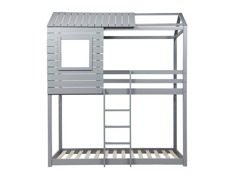 Land Of Beds Explorer Grey Wooden Bunk Bed8