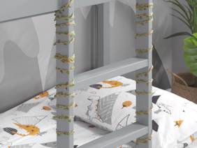 Land Of Beds Explorer Grey Wooden Bunk Bed3