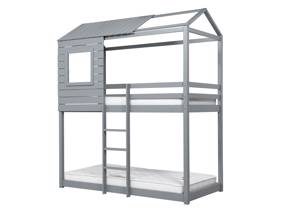 Land Of Beds Explorer Grey Wooden Bunk Bed3