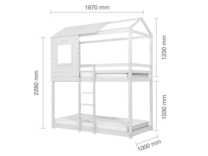 Land Of Beds Explorer White Wooden Bunk Bed10