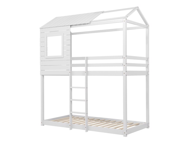 Land Of Beds Explorer White Wooden Bunk Bed6