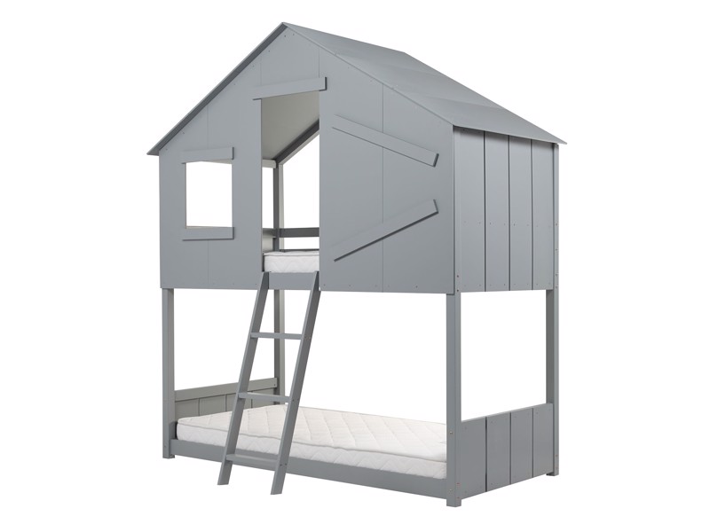 Land Of Beds Jungle Grey Wooden Single Bunk Bed5