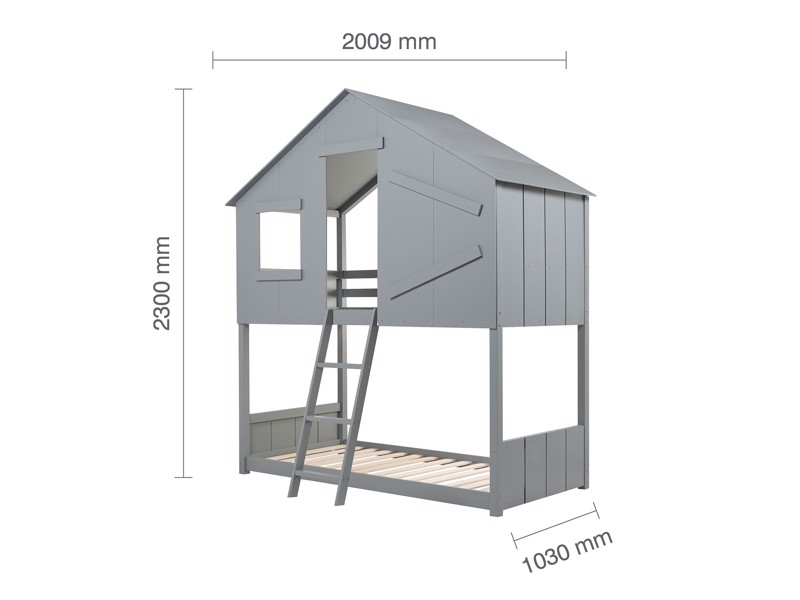 Land Of Beds Jungle Grey Wooden Bunk Bed11