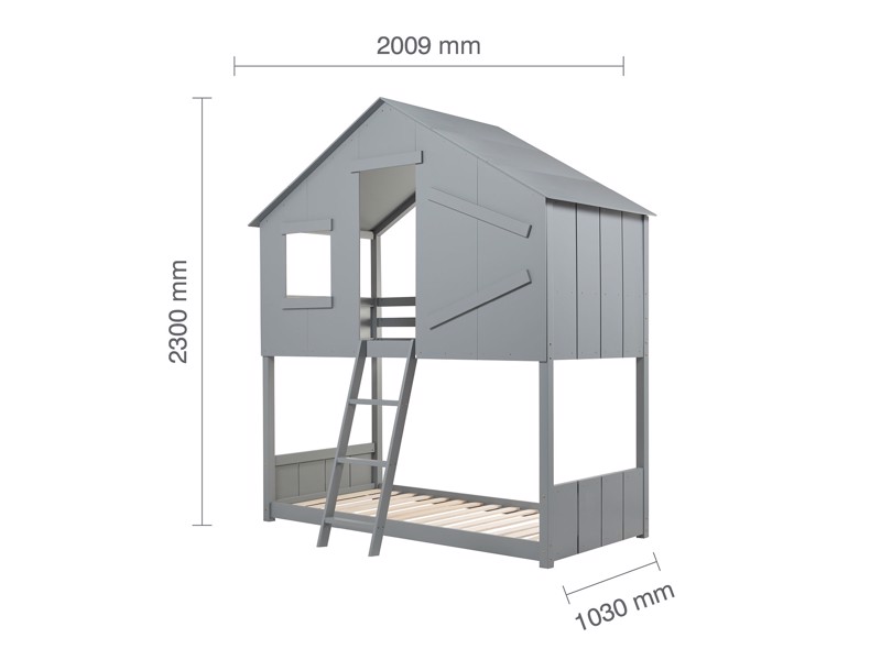 Land Of Beds Jungle Grey Wooden Bunk Bed10