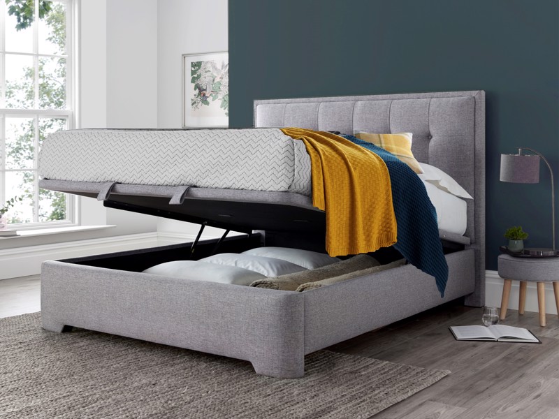 Land Of Beds Cleveland Marbella Grey Fabric Ottoman Bed3