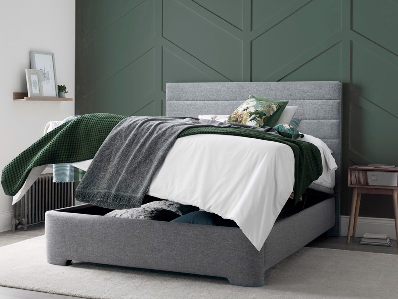 Land Of Beds Harding Marbella Grey Fabric King Size Ottoman Bed3