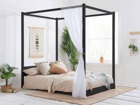 Land Of Beds Modena Black Wooden Bed Frame1
