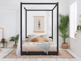Land Of Beds Modena Black Wooden Bed Frame2