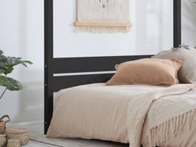 Land Of Beds Modena Black Wooden Bed Frame3