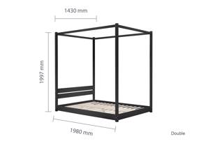 Land Of Beds Modena Black Wooden Bed Frame7