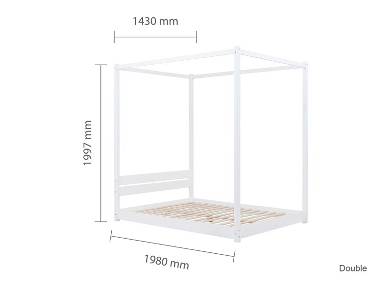 Land Of Beds Modena White Wooden Bed Frame7