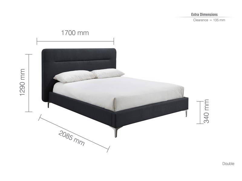 Land Of Beds Marbella Charcoal Fabric Bed Frame7