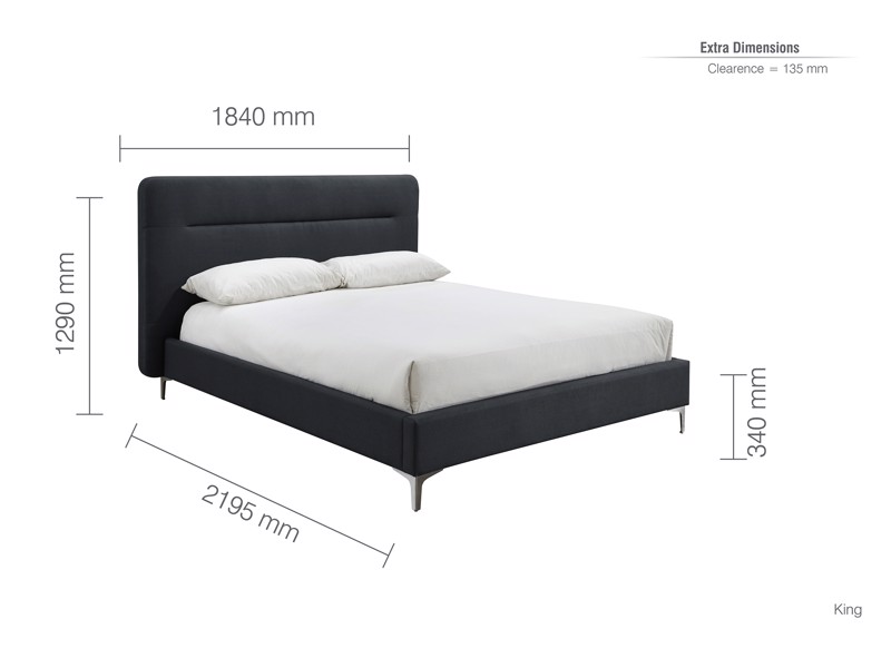 Land Of Beds Marbella Charcoal Fabric Bed Frame8