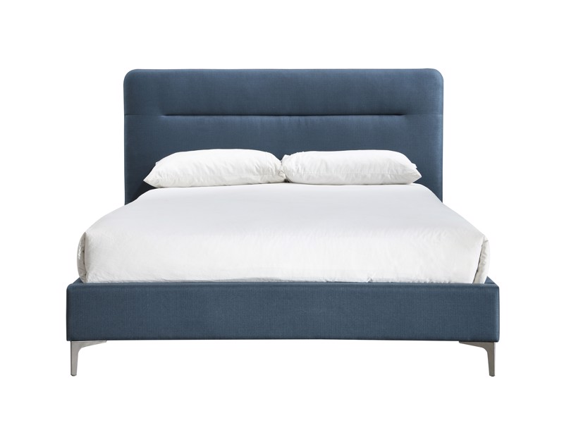 Land Of Beds Marbella Steel Blue Fabric Bed Frame5