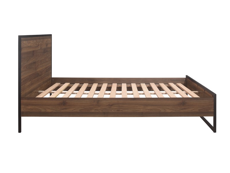 Land Of Beds Farnworth Walnut Finish Wooden Double Bed Frame3